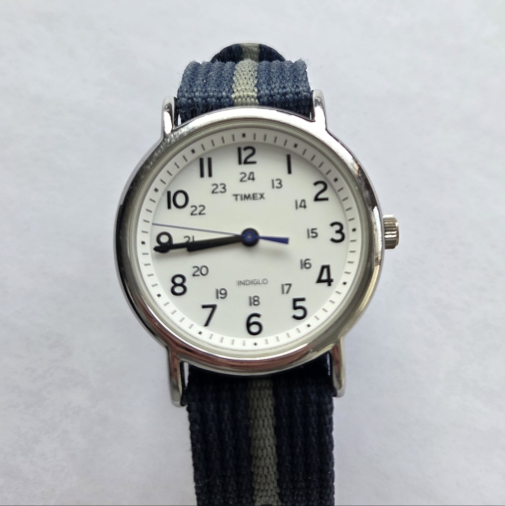 Timex Weekender Wristwatch with blue/green nylon band